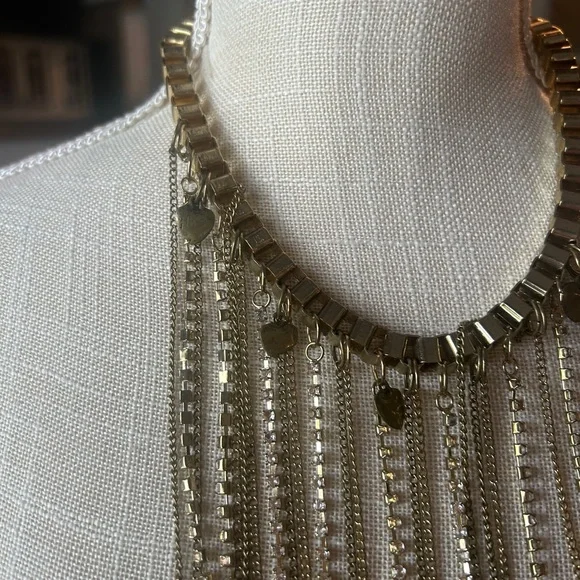 Elegant Gold Fringe Necklace - Picture 2 of 6